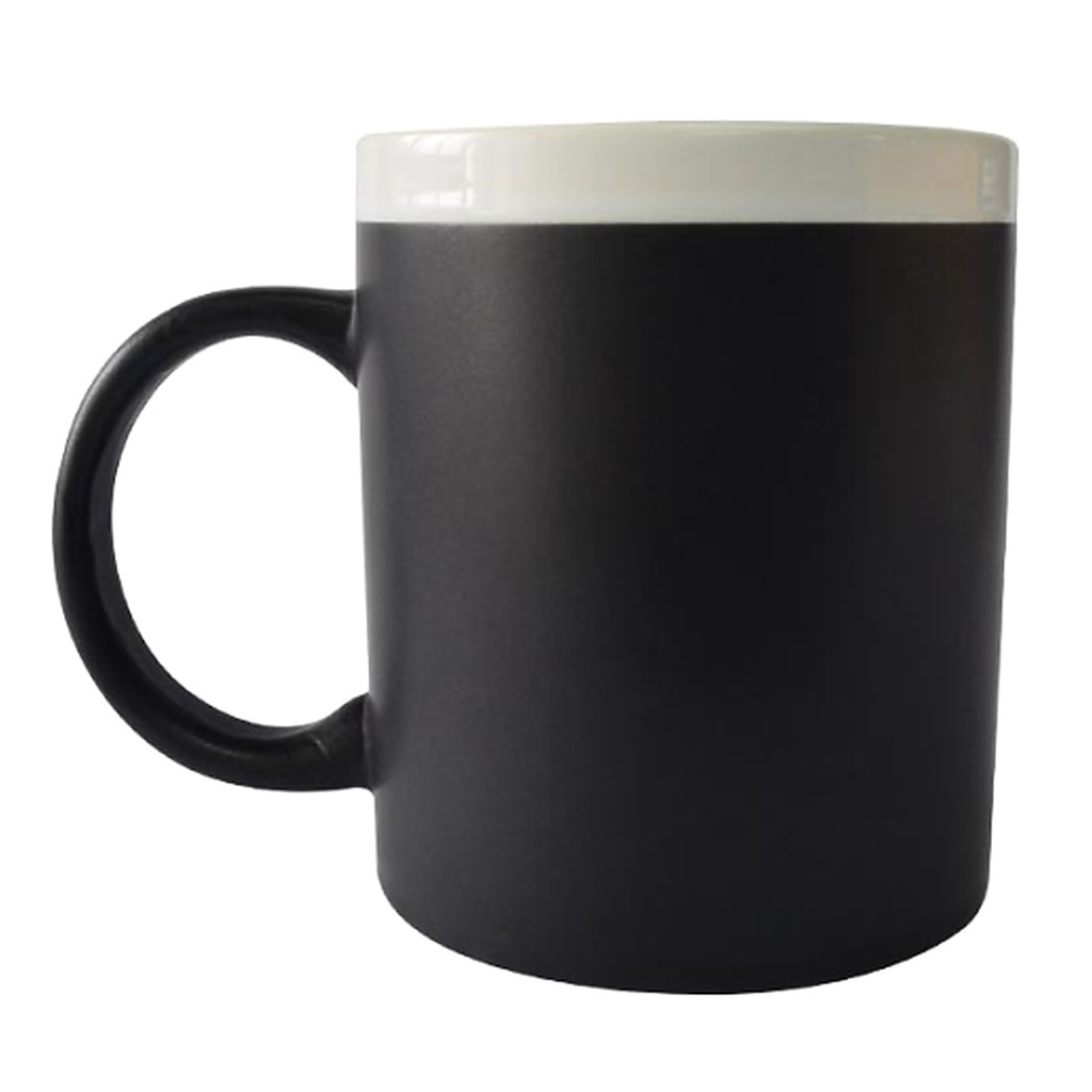 Taza Pizarra Con Borde Blanco