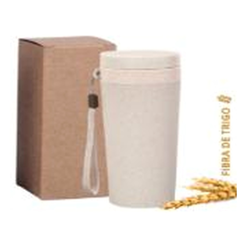 Mug Fibra De Trigo Con Sujetador + Caja