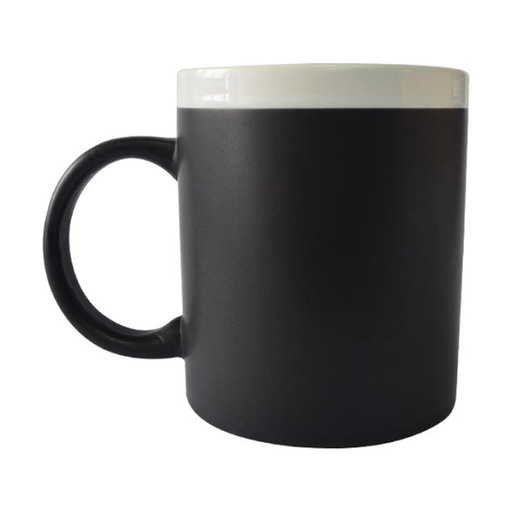 [IP-00358] Taza Pizarra Con Borde Blanco