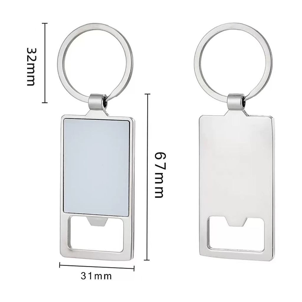 Llavero Metalico Para Sublimar, Rectangulo Con Cajita - A10