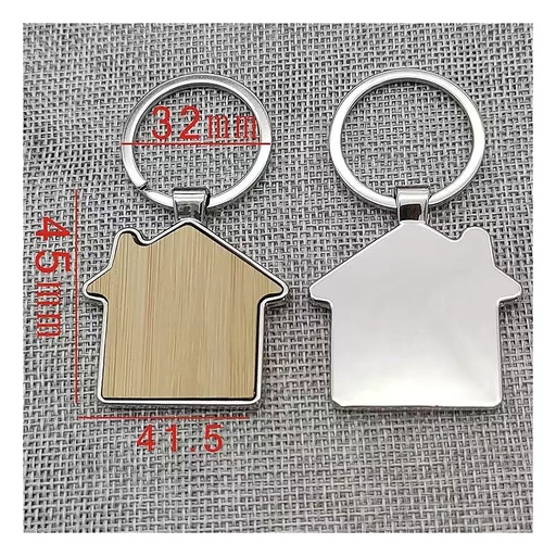 [IP-00609] Llavero De Madera Casa Con Cajita