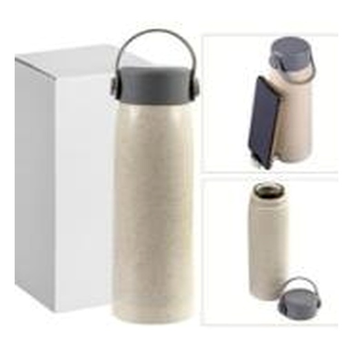 [IP-00692] Mug Fibra De Trigo Con Asa, Vidrio Y Soporte Para Celular