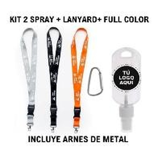 [IP-00795] Kit 2: Lanyard Sublimado + Spray + Alcohol